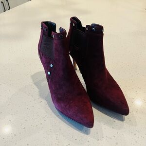 Karl Lagerfeld Amedee Women’s Maroon Ankle Booties Size 8